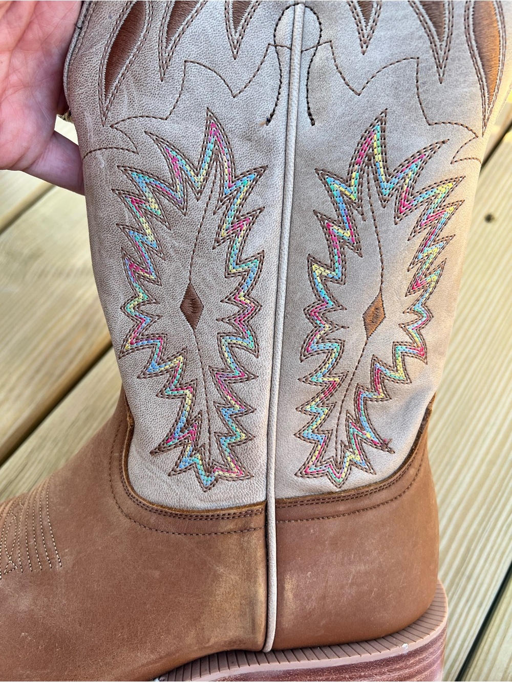 Hyer Women's Mulberry Broad Square Toe Western Boot - Clay/Sand - Picture 3 of 8